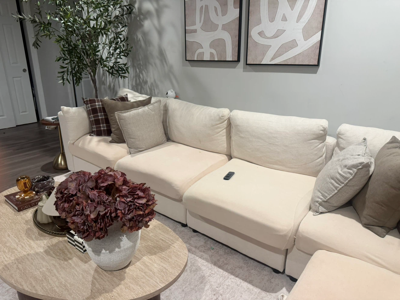 Cream Modular Sectional Sofa