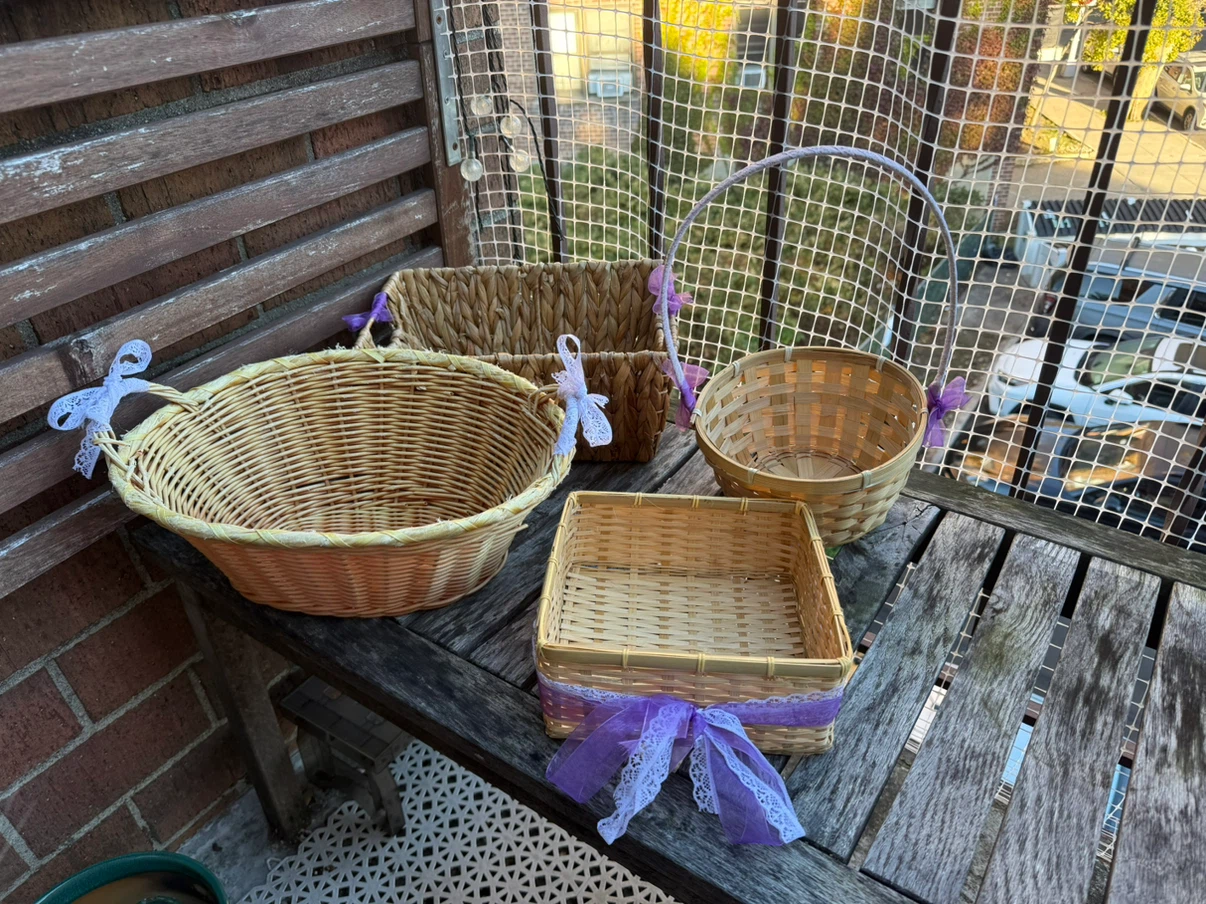 Set of 4 decorative woven baskets