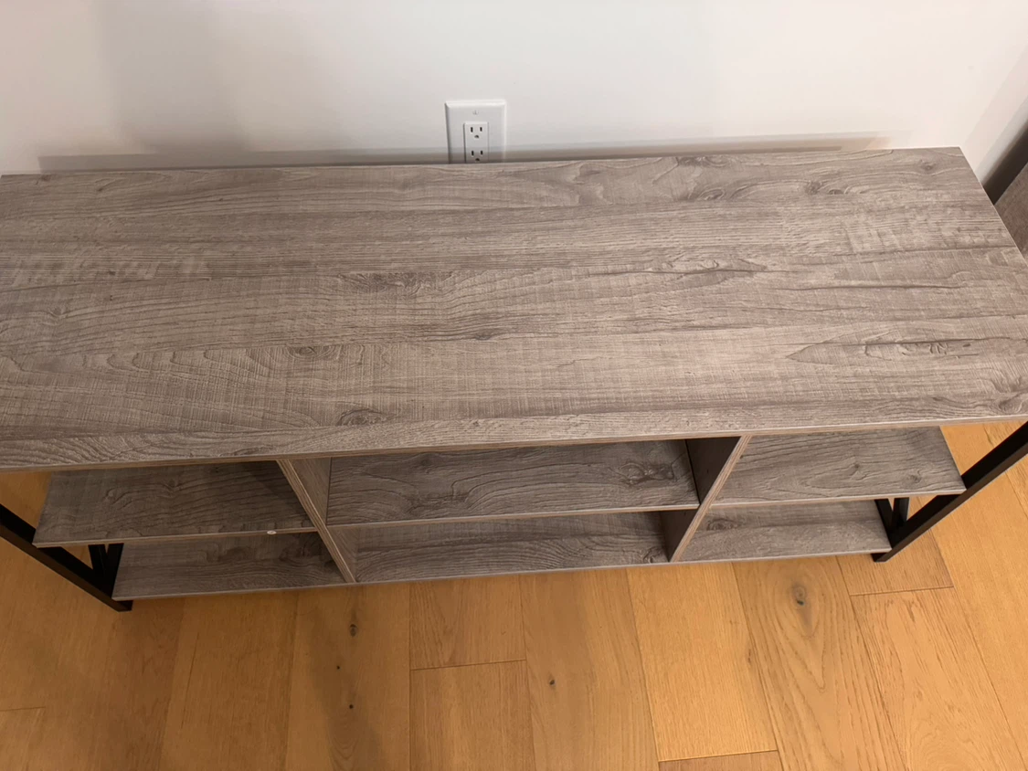 Grey Wood and Metal TV Stand - photo 3