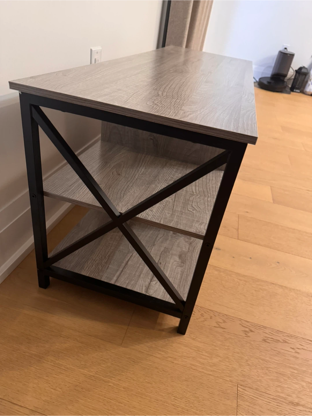 Grey Wood and Metal TV Stand - photo 4
