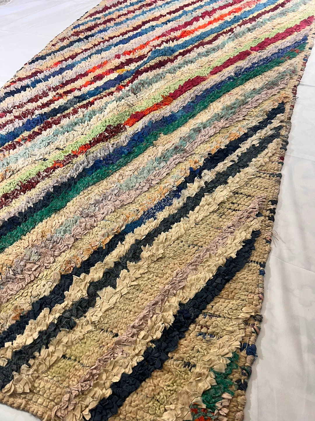 Vintage Handmade Moroccan Runner Rug Striped Berber Hallway - photo 3