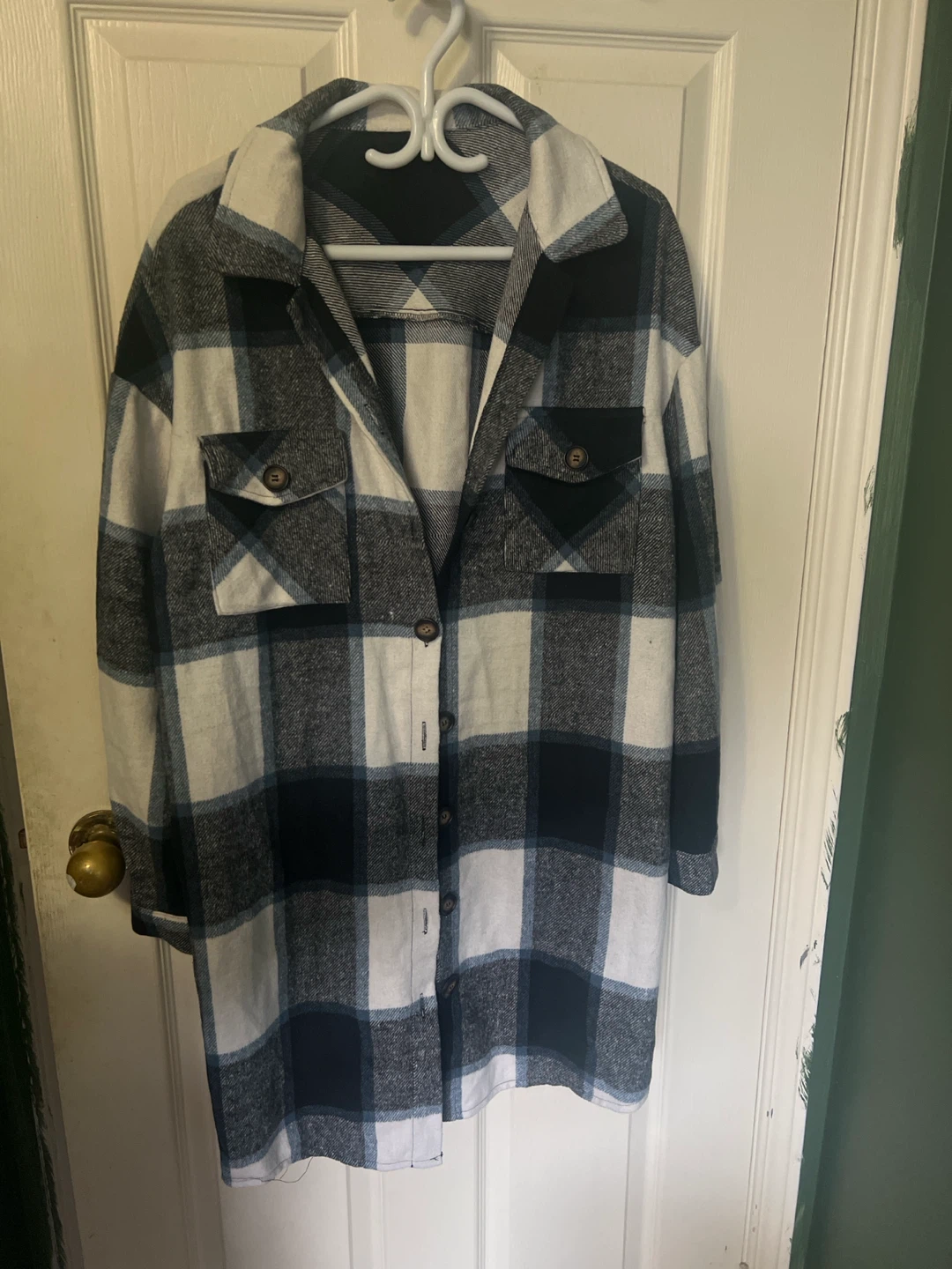 Blue and White Plaid Shacket