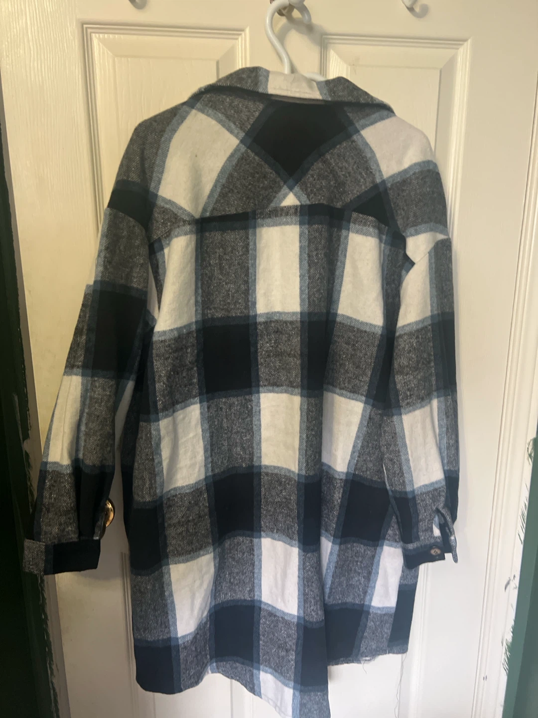 Blue and White Plaid Shacket - photo 2