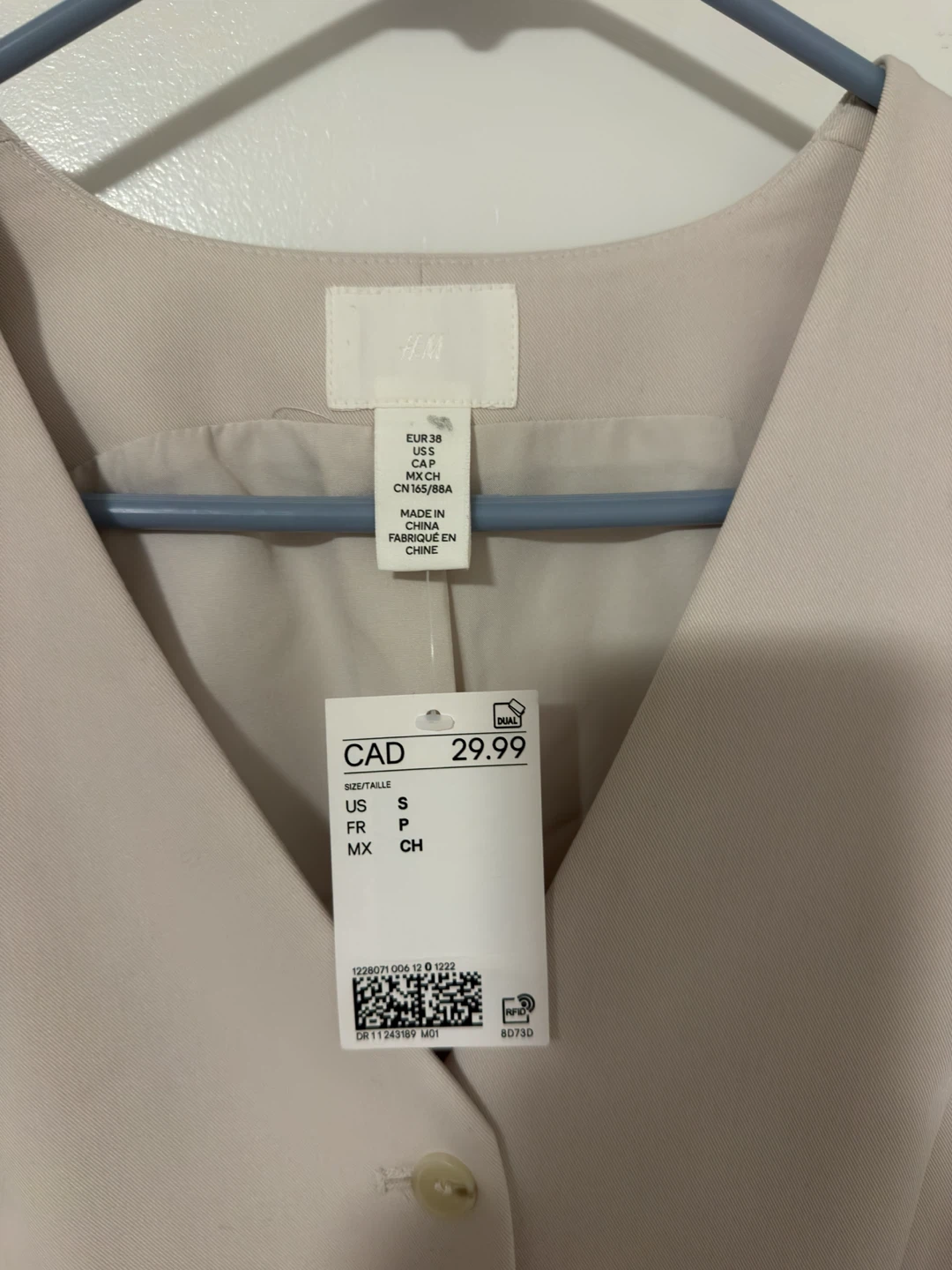 H&M Beige Waistcoat Vest Size Small - photo 2