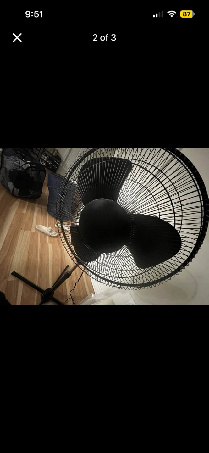 Black Pedestal Standing Fan