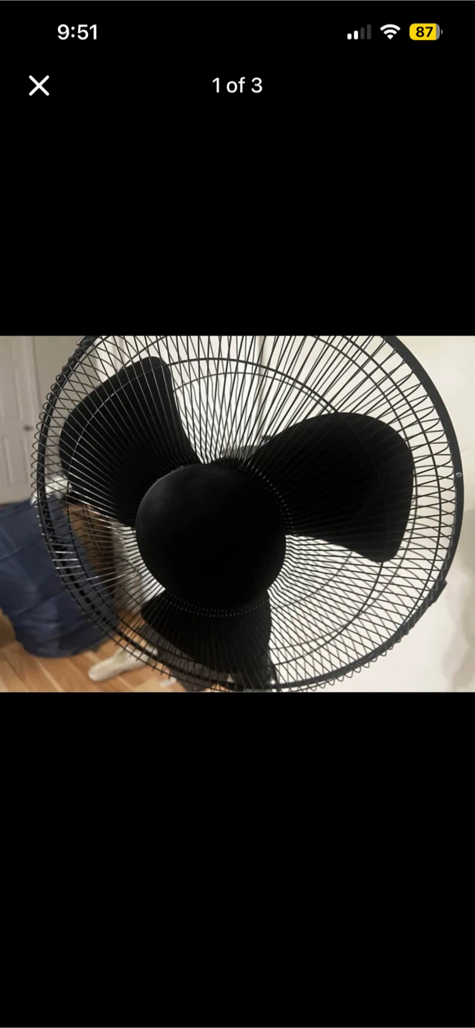 Black Pedestal Standing Fan - photo 2