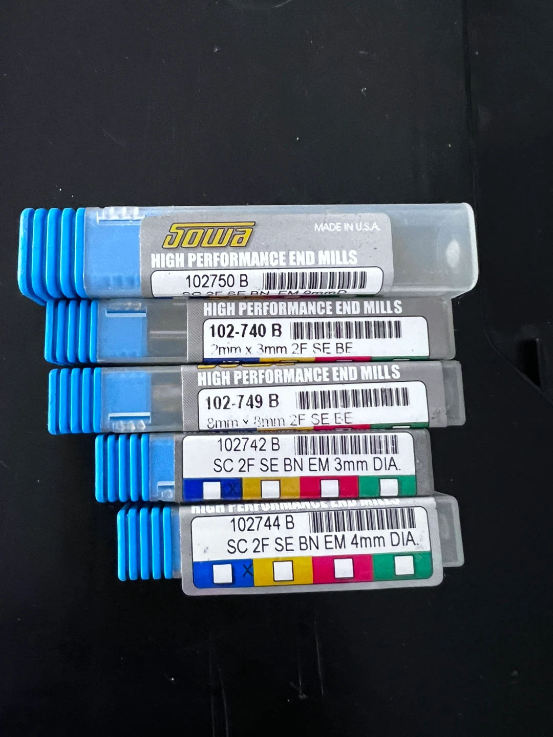 Sowa High Performance Solid Carbide End Mills - Set of 5