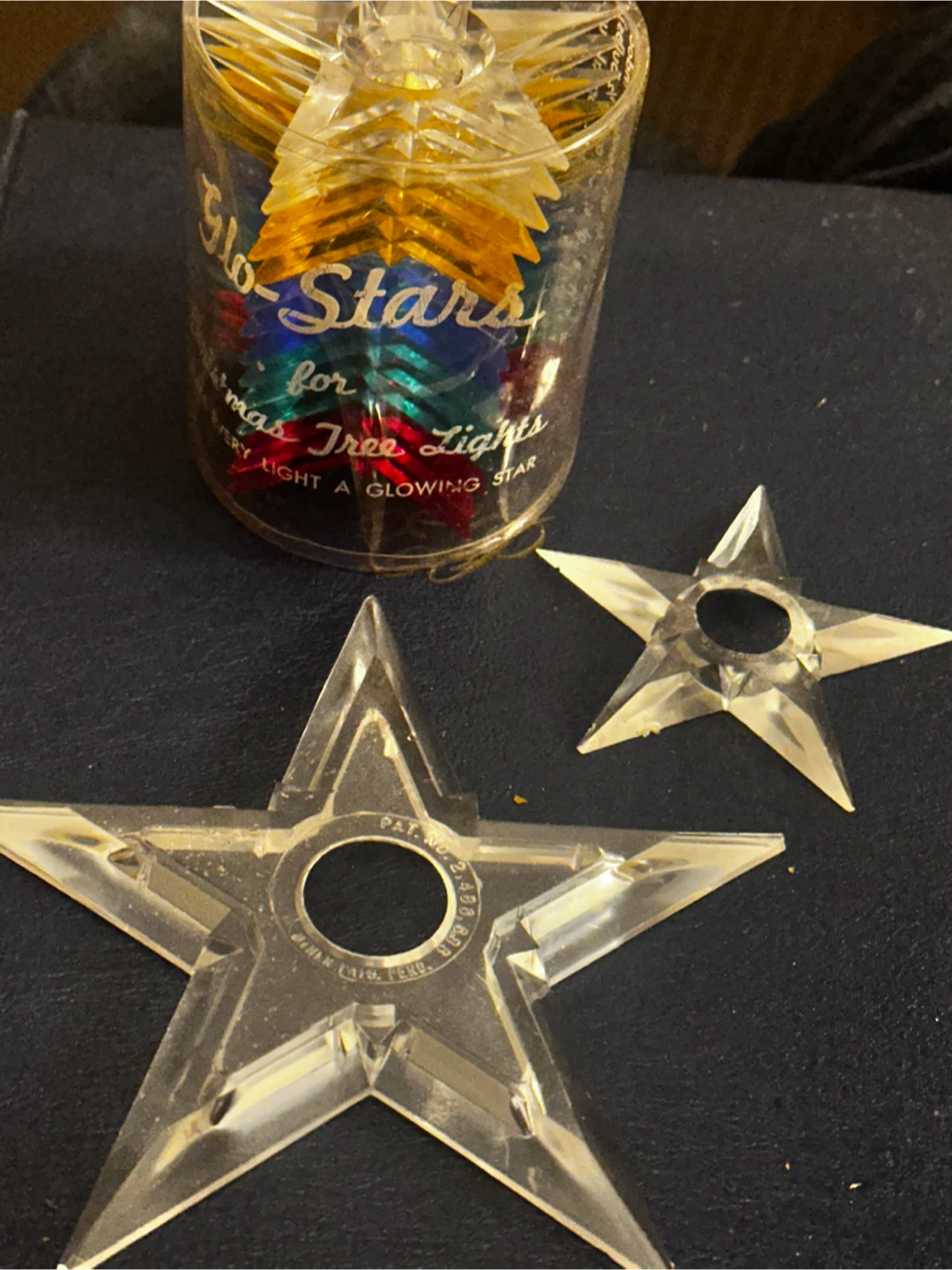 New old stock vintage Glo-Stars Christmas tree light reflectors