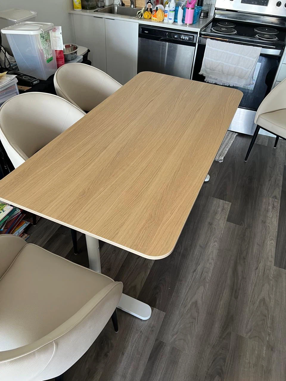 Adjustable height office table