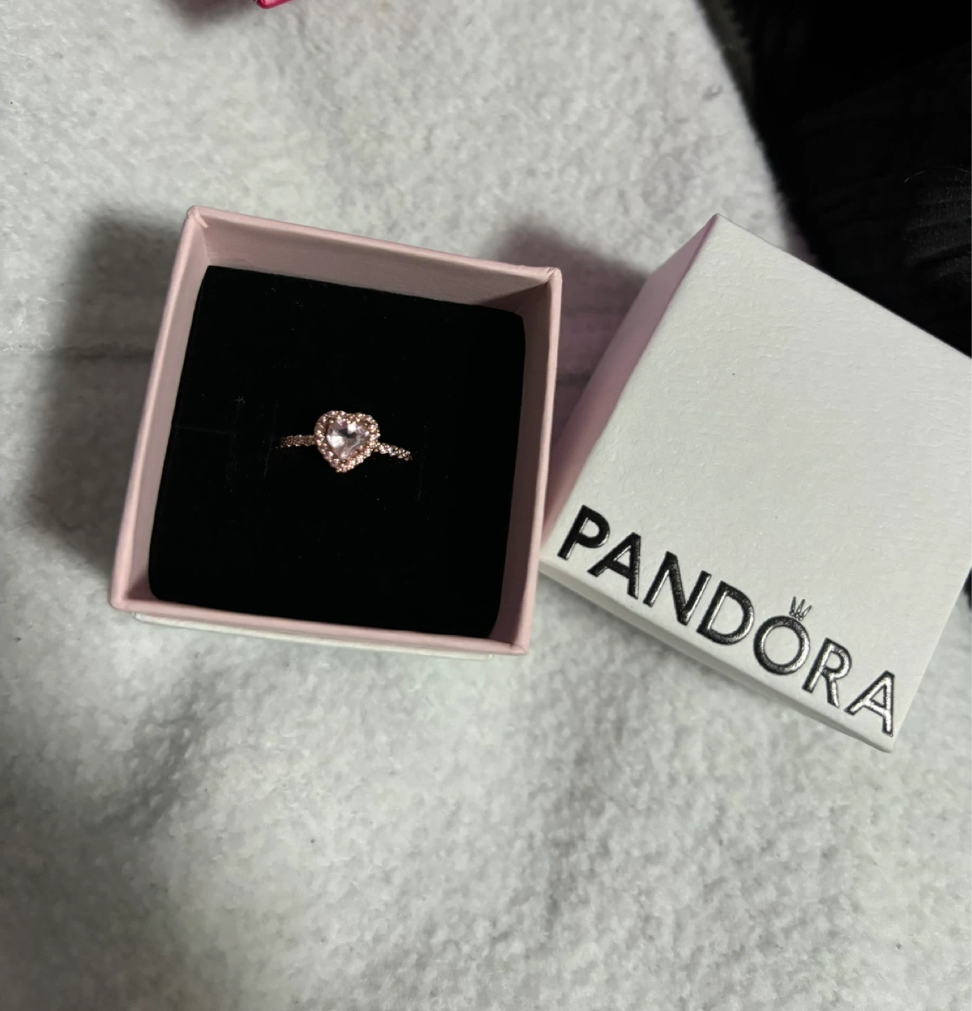 Pandora Rose-Tone Heart Ring