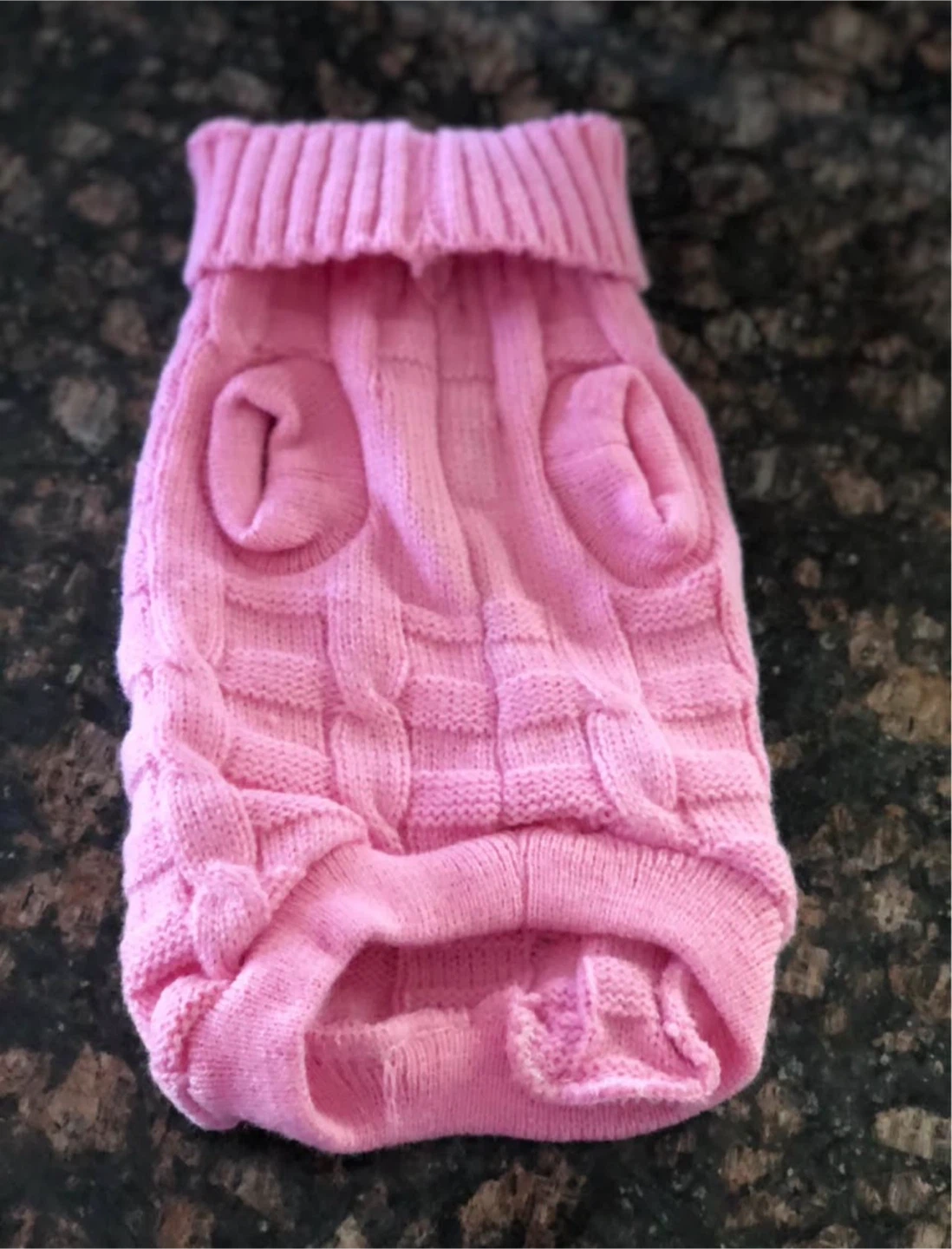 Pink Cable Knit Dog Sweater Size M - photo 2