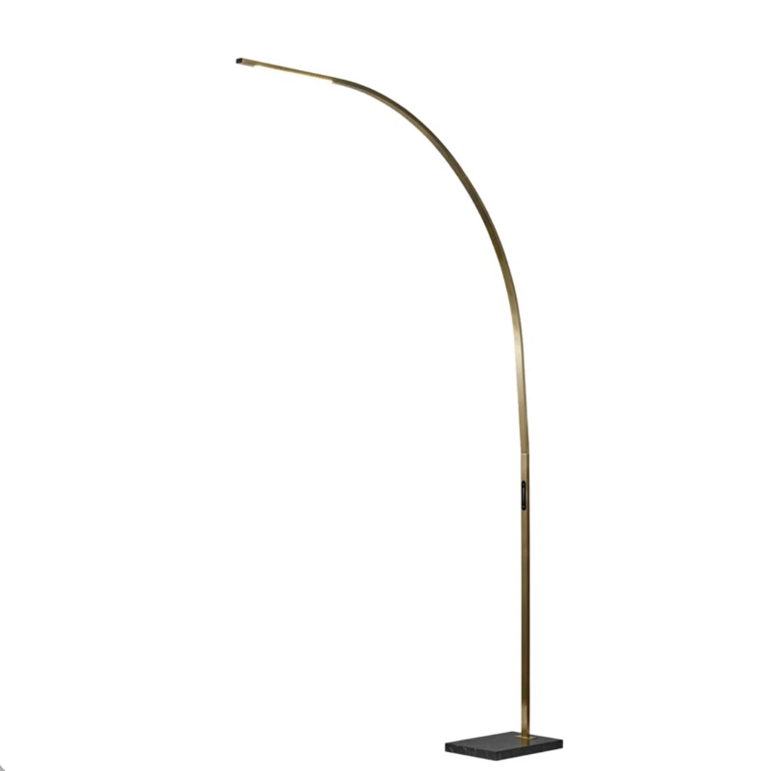 Modern LED Arc Floor Lamp with Marble Base
