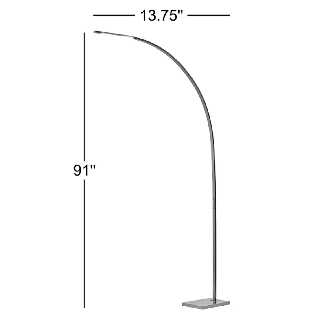 Modern LED Arc Floor Lamp with Marble Base - photo 3