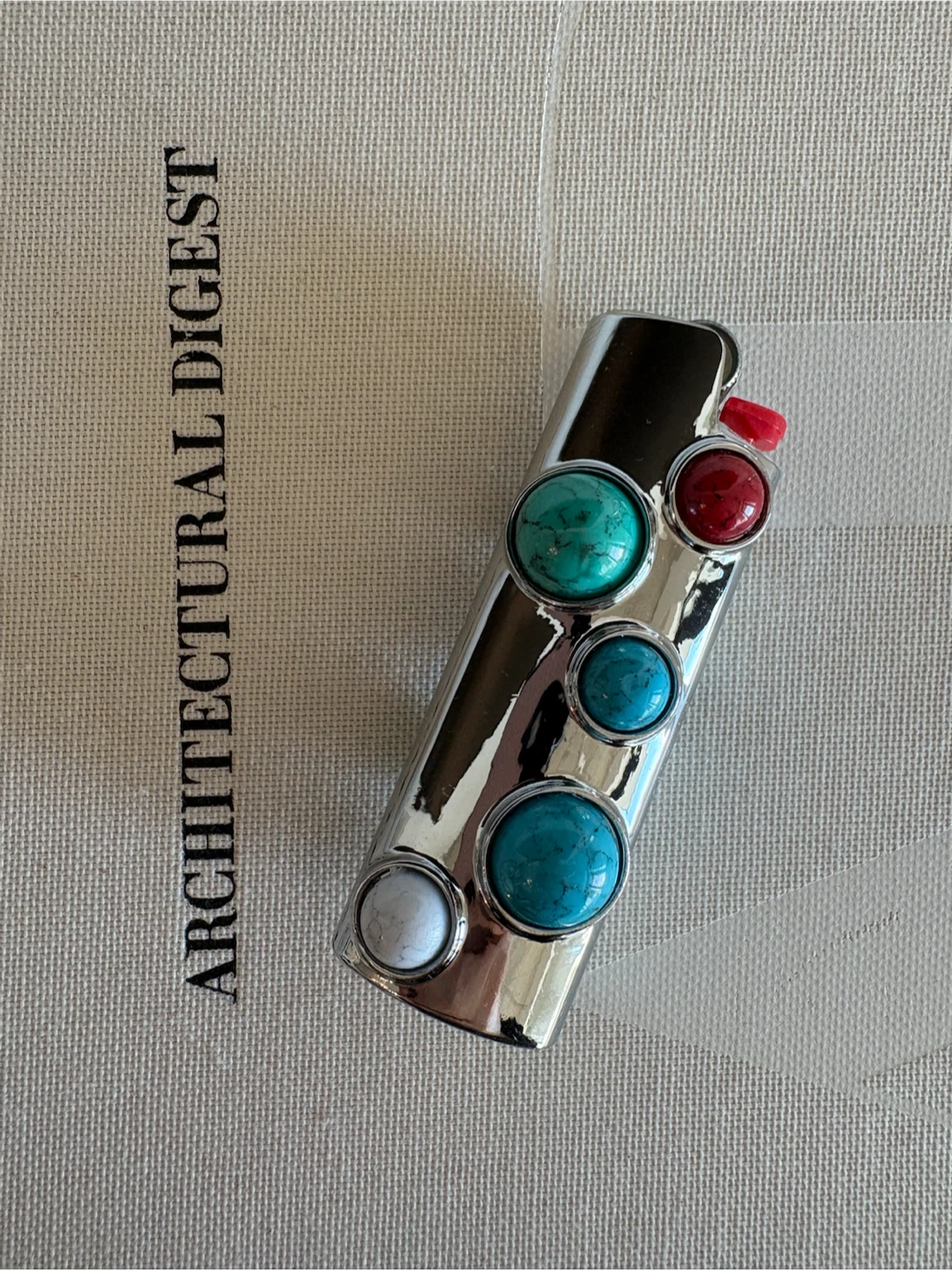 Chrome lighter case with gemstones made in Italy - photo 3