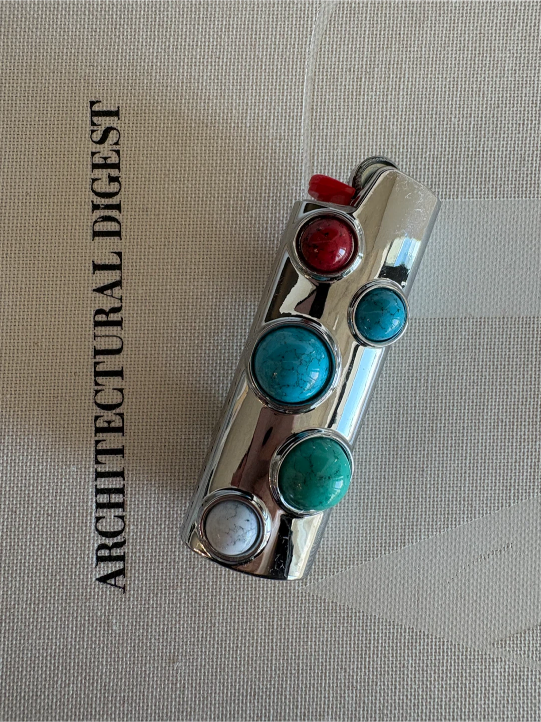 Chrome lighter case with gemstones made in Italy - photo 4