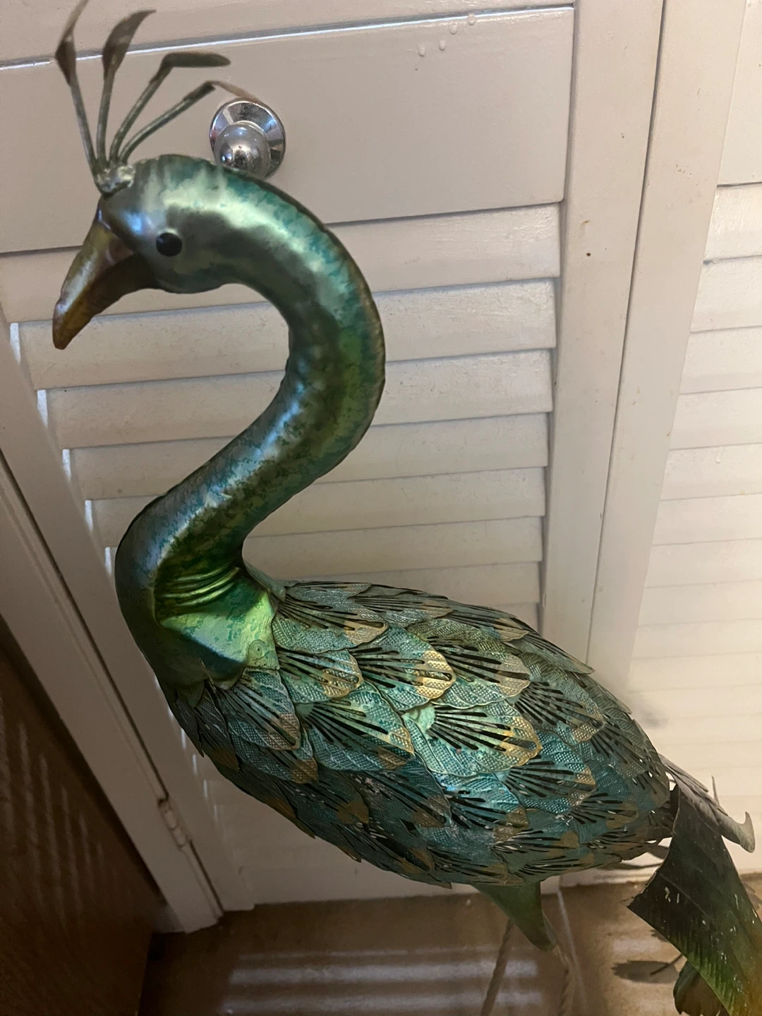 Metal Peacock Garden Sculpture