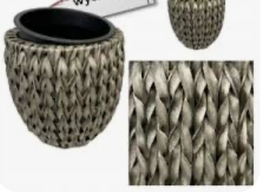 plant pot planter indoor outdoor resin wicker modern retro new - photo 4