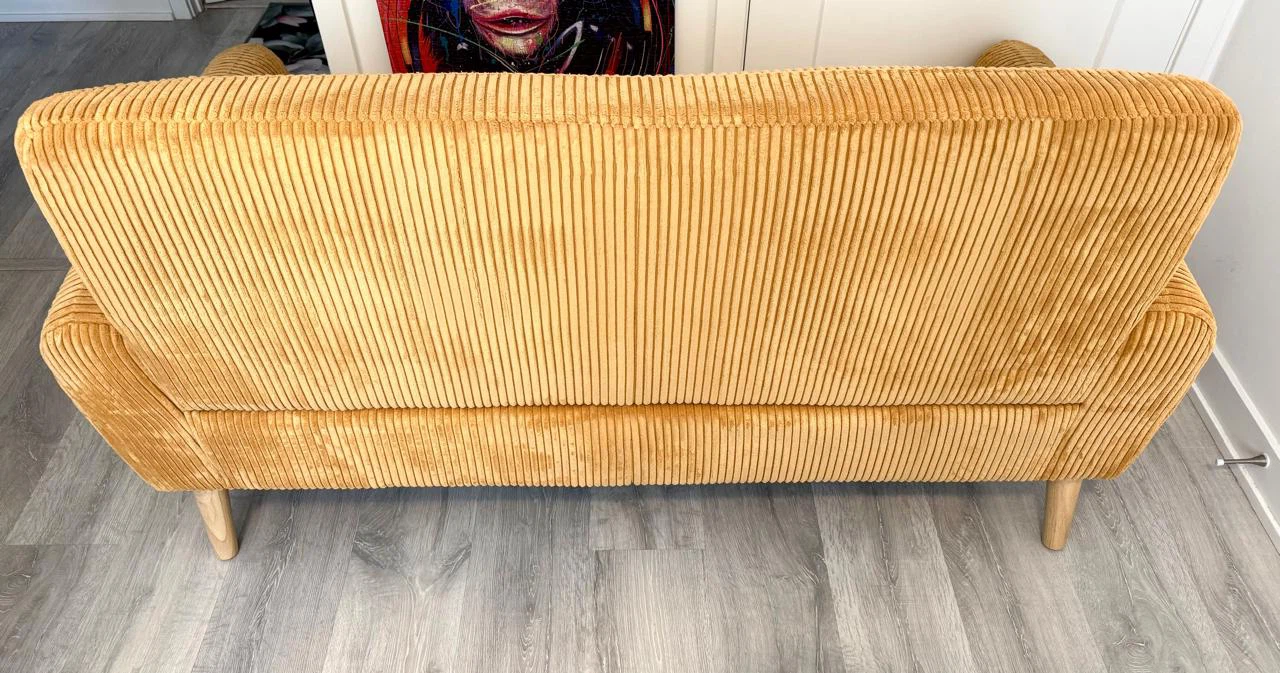 Mustard Yellow Corduroy Loveseat - photo 4
