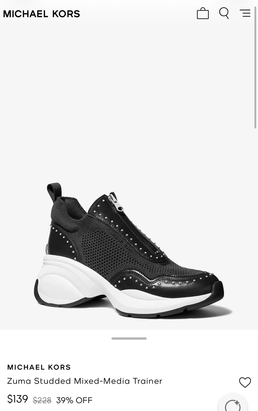 Michael Kors Zuma Studded Mixed-Media Trainers
