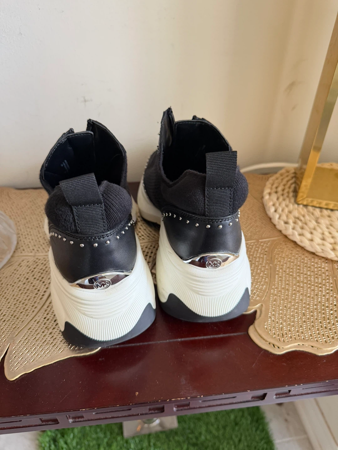 Michael Kors Zuma Studded Mixed-Media Trainers - photo 4