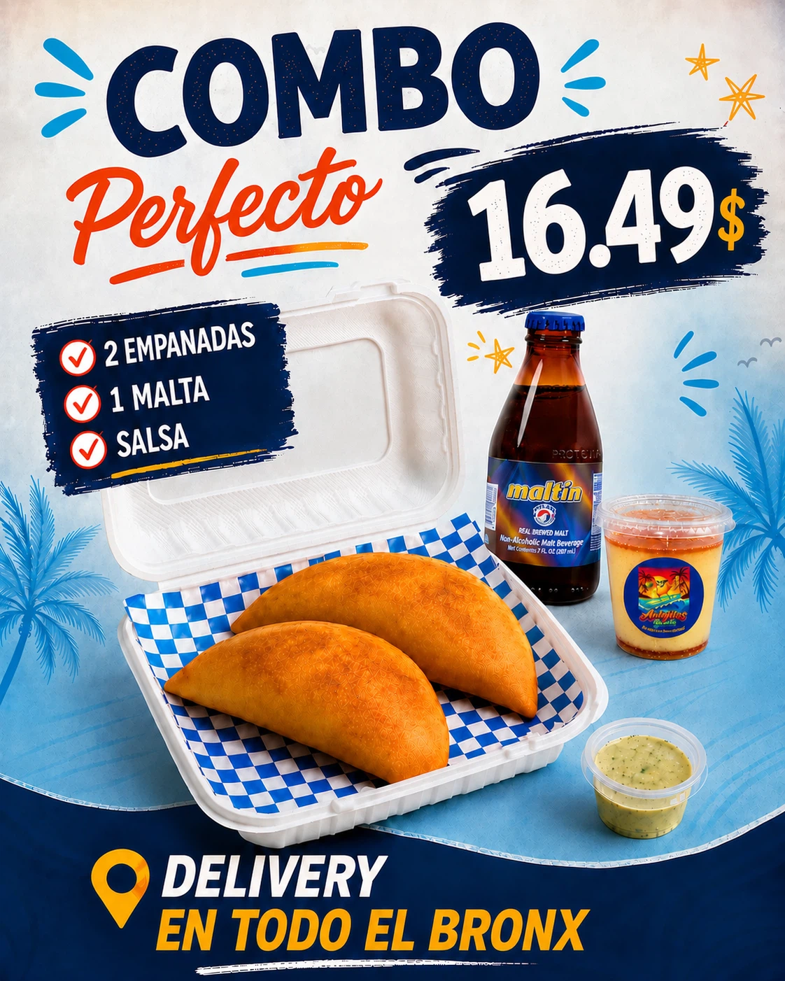 Empanadas and Maltin Combo