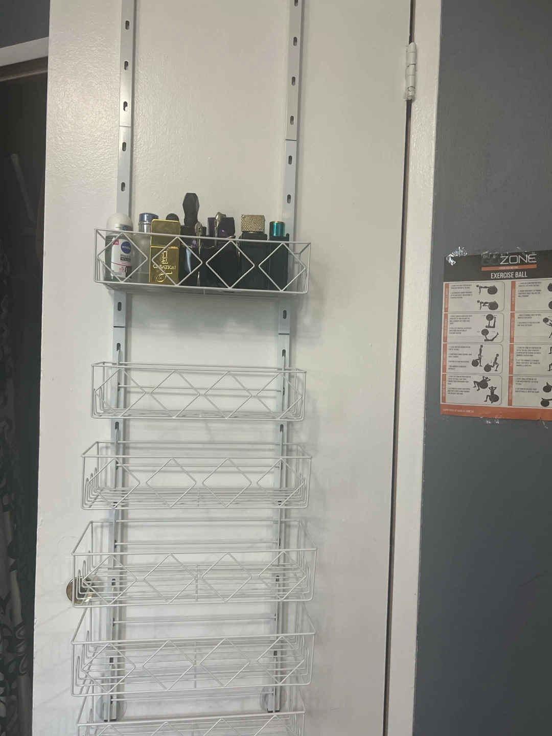White Over-the-Door Organizer Rack