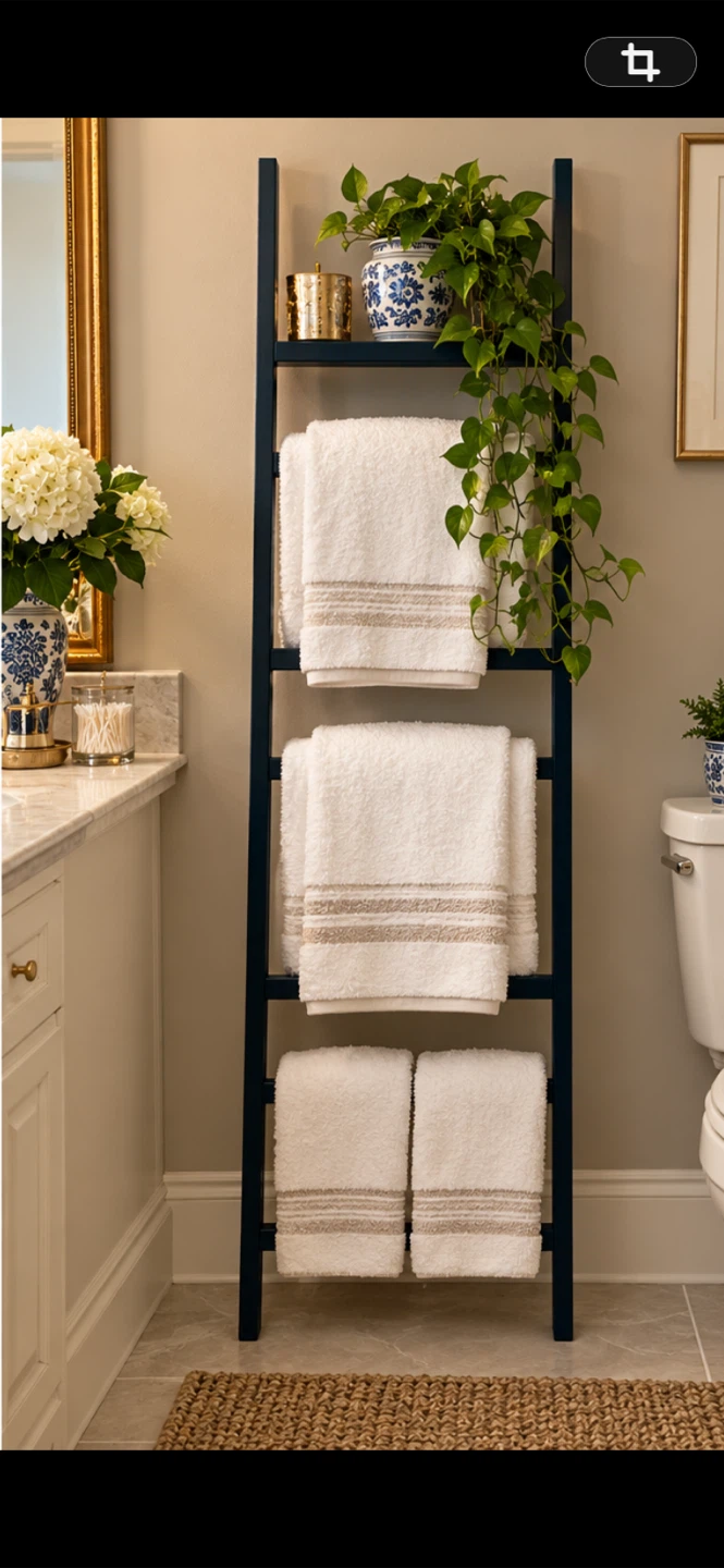 Dark Blue Decorative Blanket Ladder - photo 4
