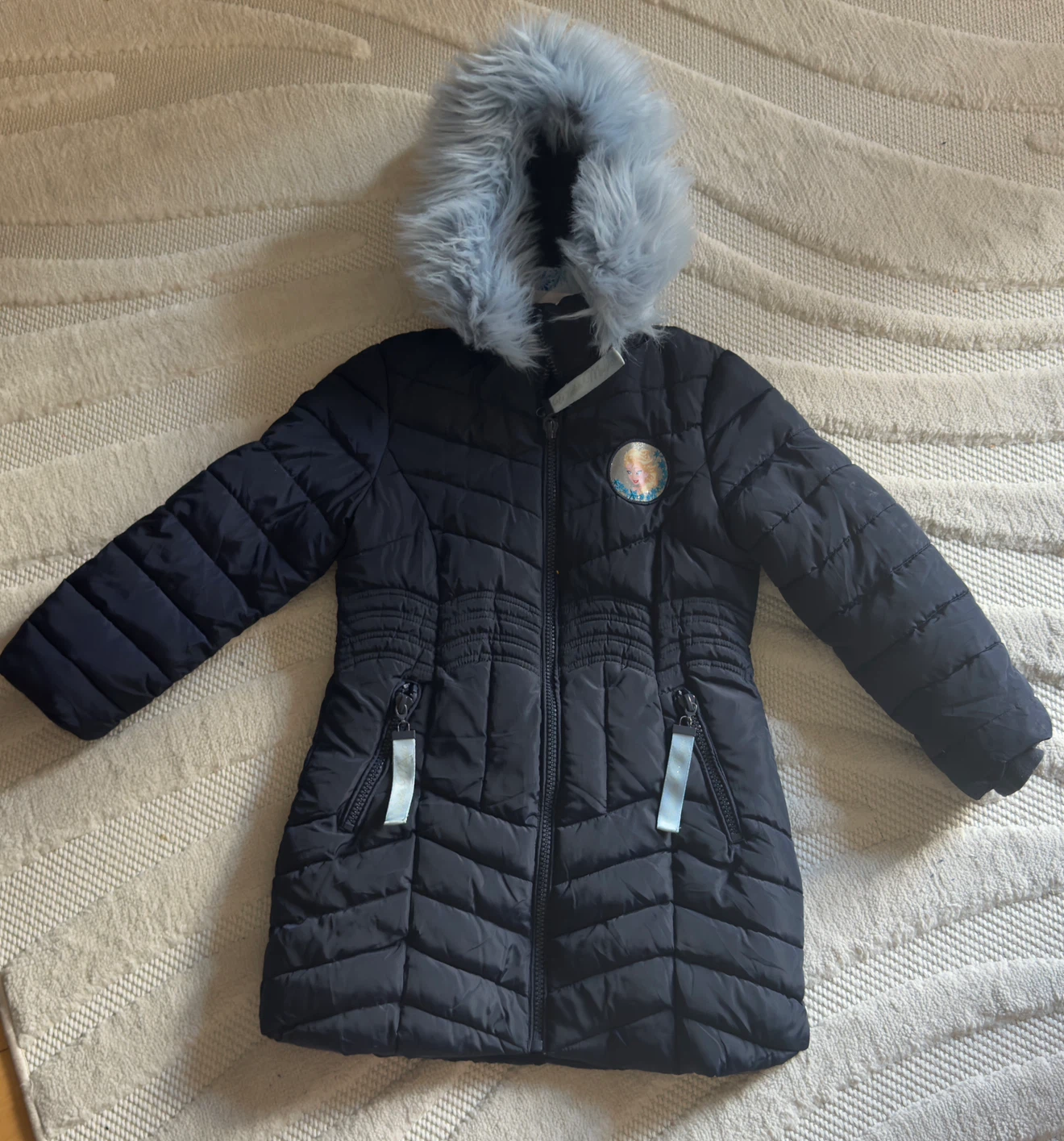 Blue Disney Frozen Winter Puffer Jacket, Size 8 (Girls).