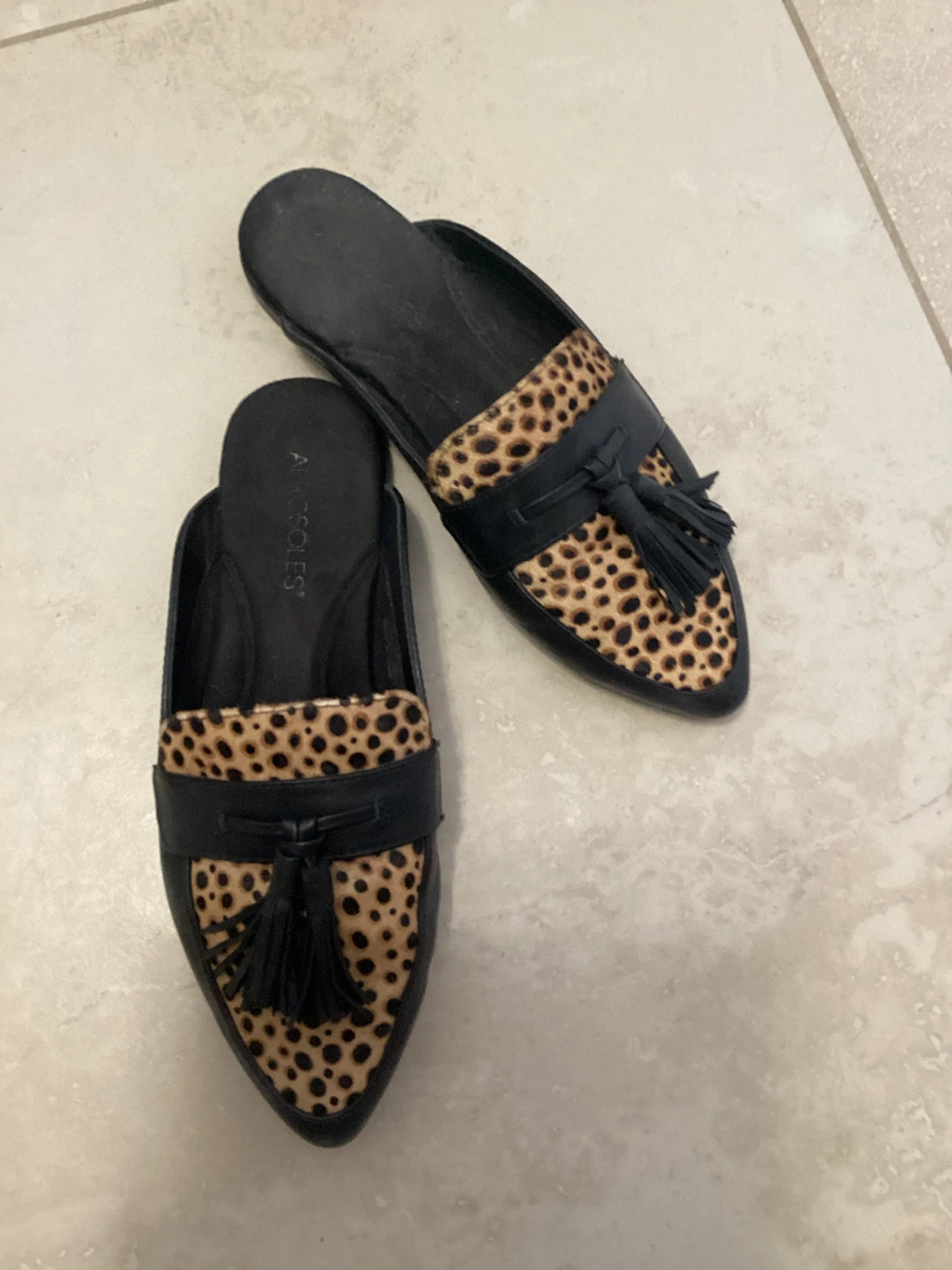AEROSOLES LEOPARD MULES