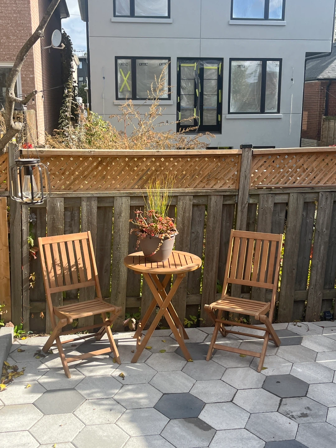Wooden folding bistro set - photo 2