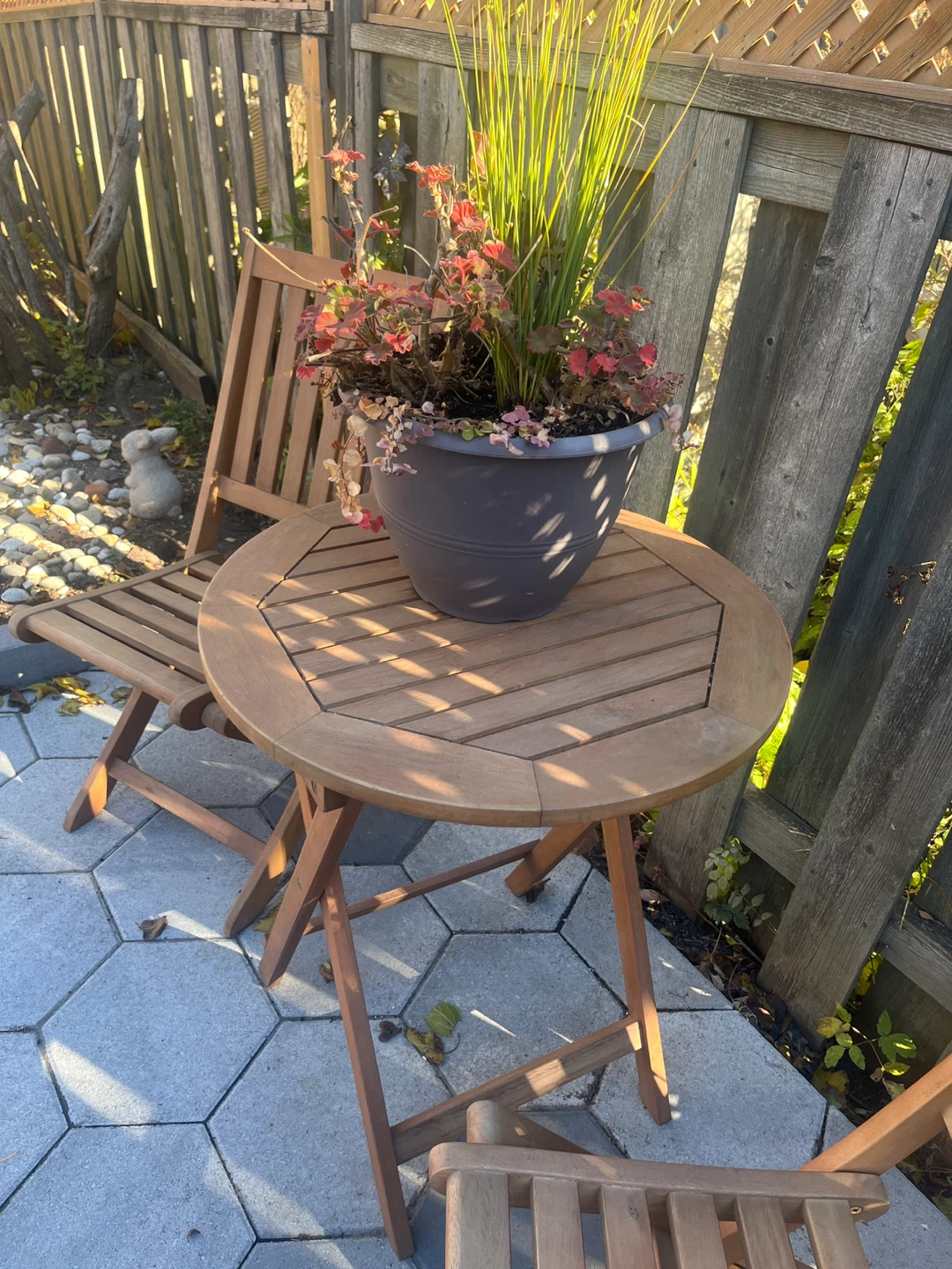 Wooden folding bistro set - photo 3