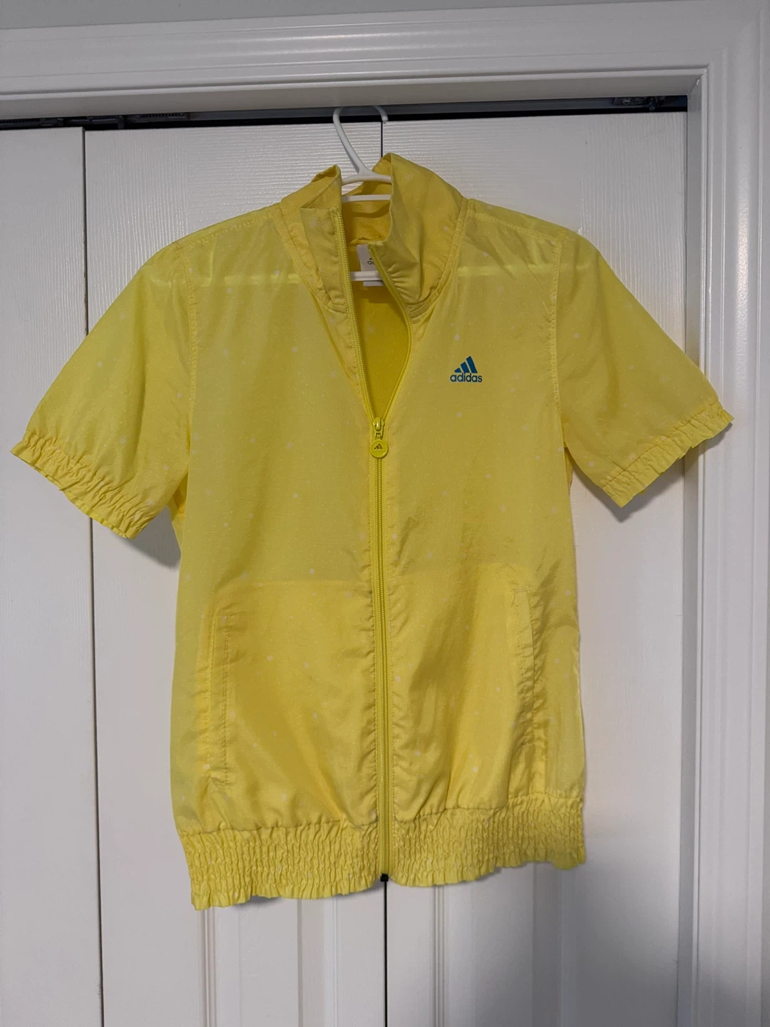 Adidas Yellow Short Sleeve Windbreaker