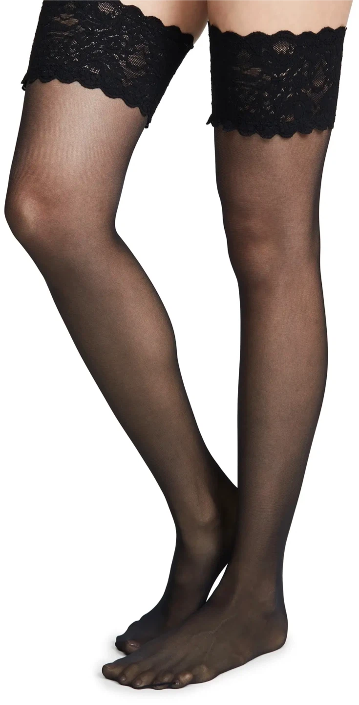 Black Lace Top Stay-Up Stockings, brand new