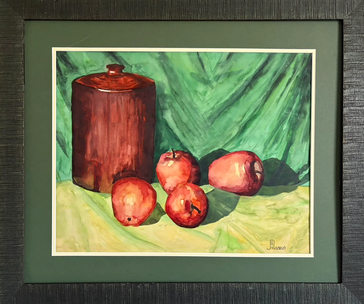 Vintage Watercolor - Still Life with Apples