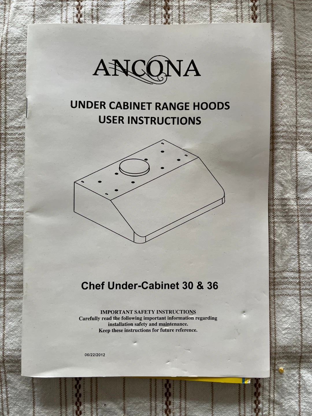 Ancona under cabinet stainless steel range hood - 36” - photo 2