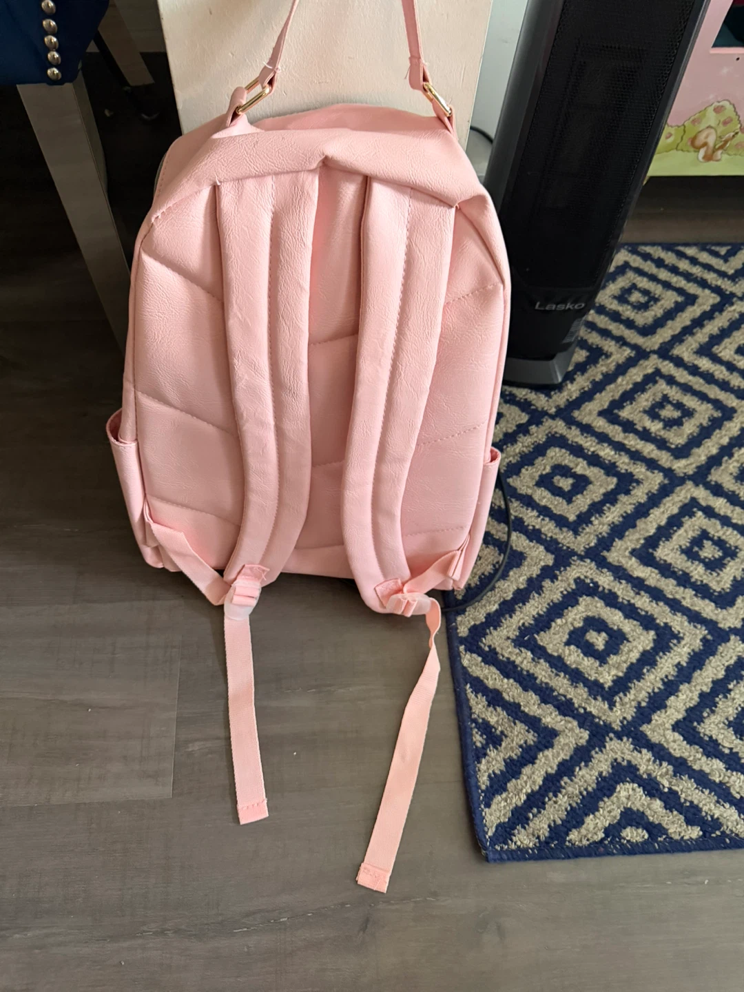 Pink Faux Leather Backpack - photo 2