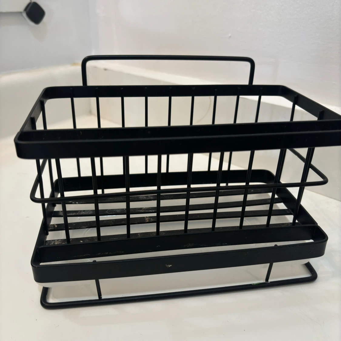 Black wire shower caddy