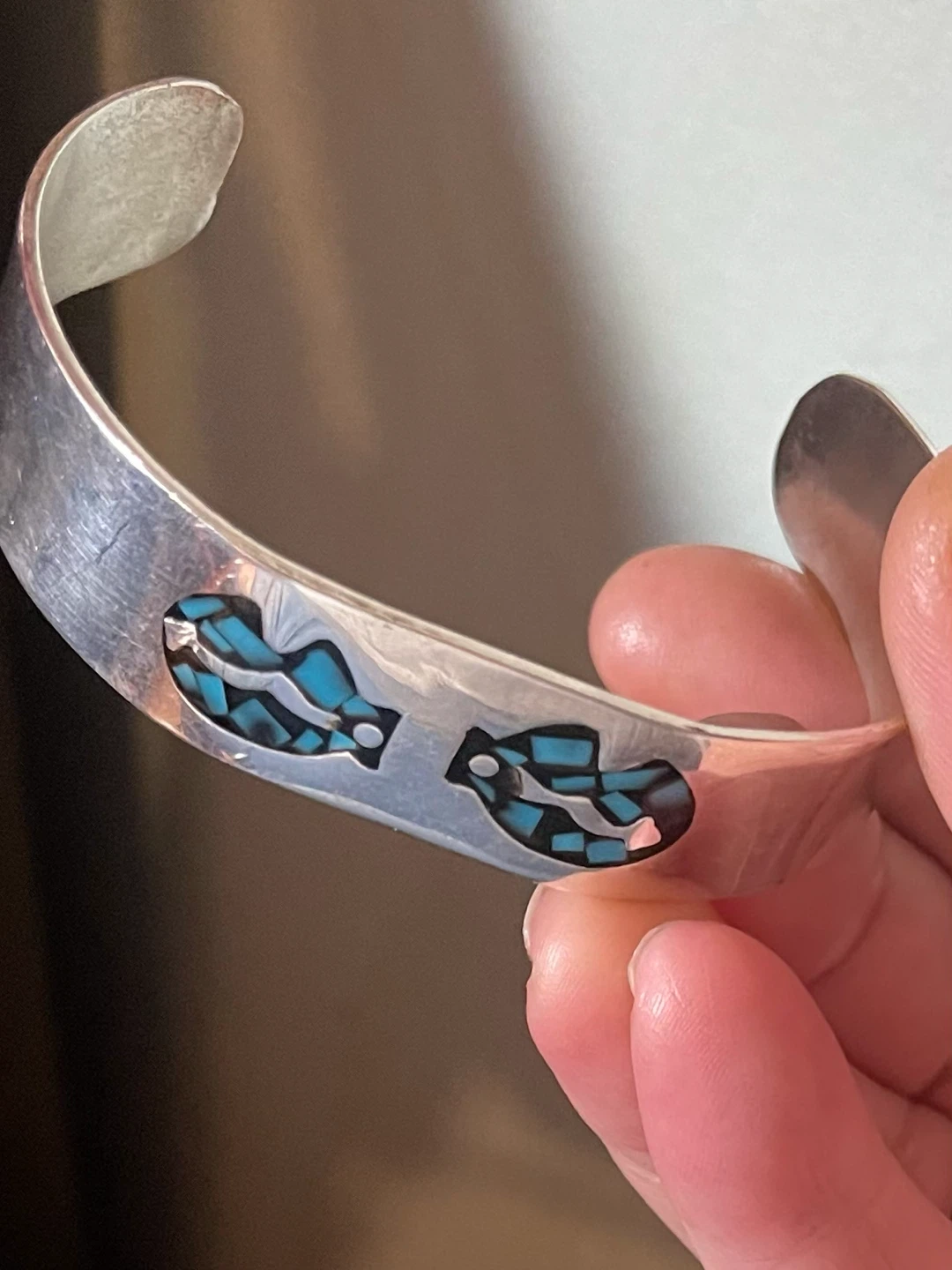 Sterling Silver and Turquoise Inlay Cuff Bracelet