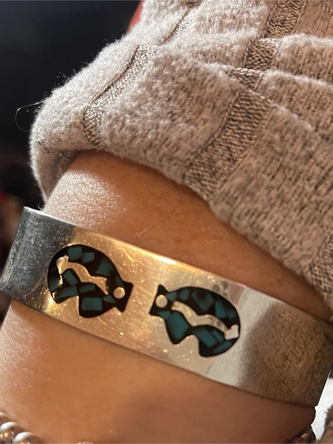 Sterling Silver and Turquoise Inlay Cuff Bracelet - photo 3