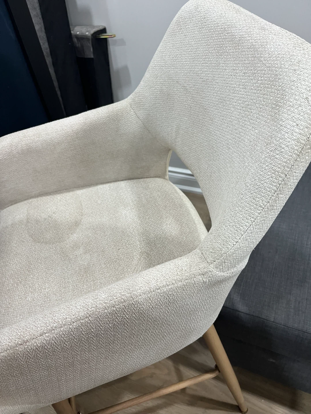Set of 3 Cream Bouclé Bar Stools - photo 3