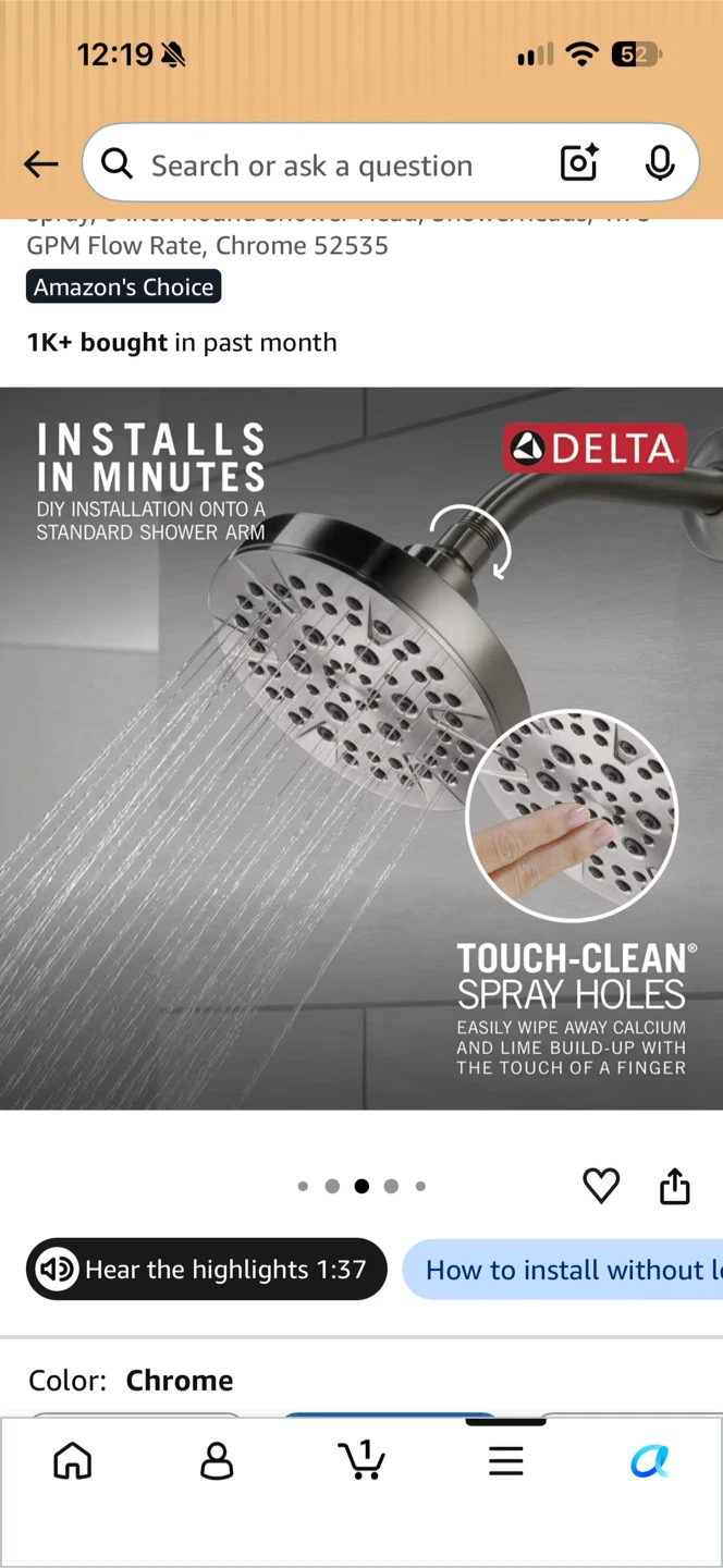 Delta 5-Inch Round Shower Head - photo 2