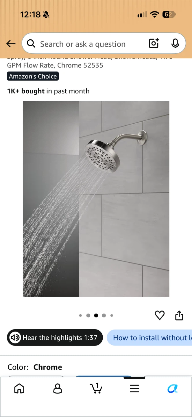 Delta 5-Inch Round Shower Head - photo 3