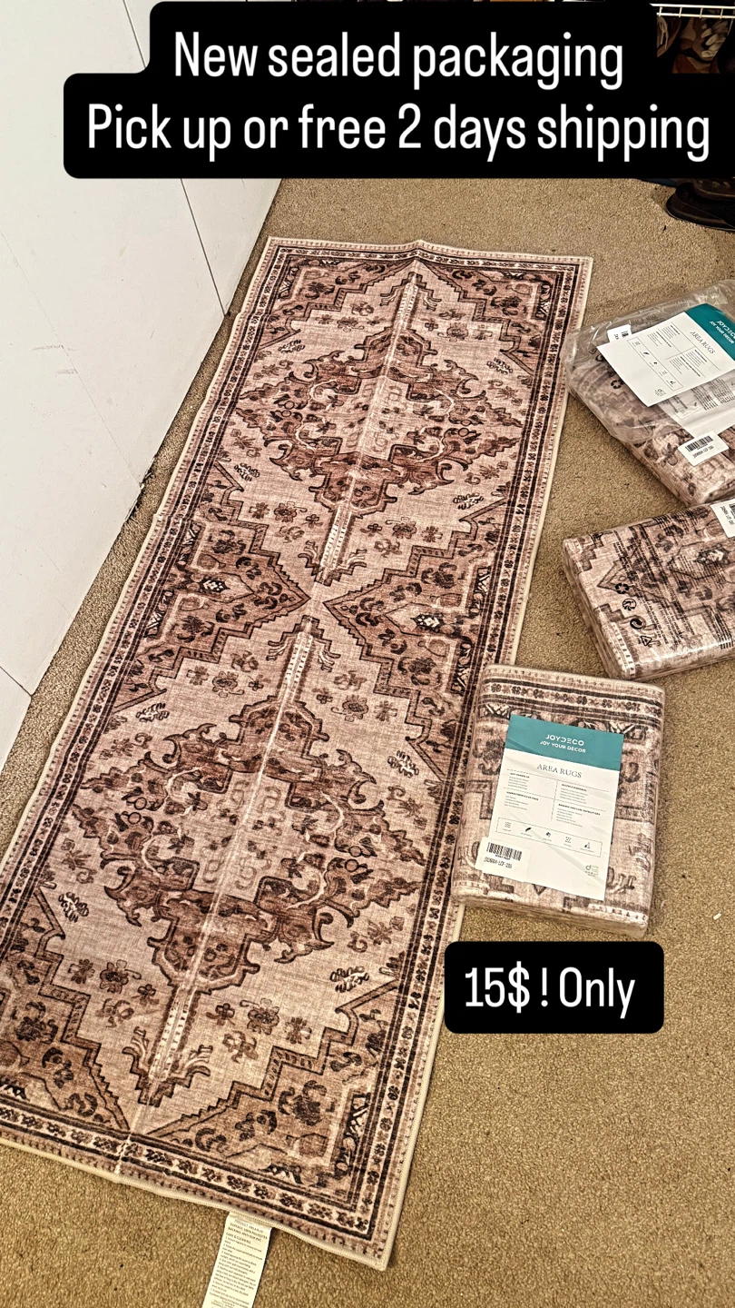 Washable Runner Rug Vintage Blue Grey & Light Coffee - photo 2