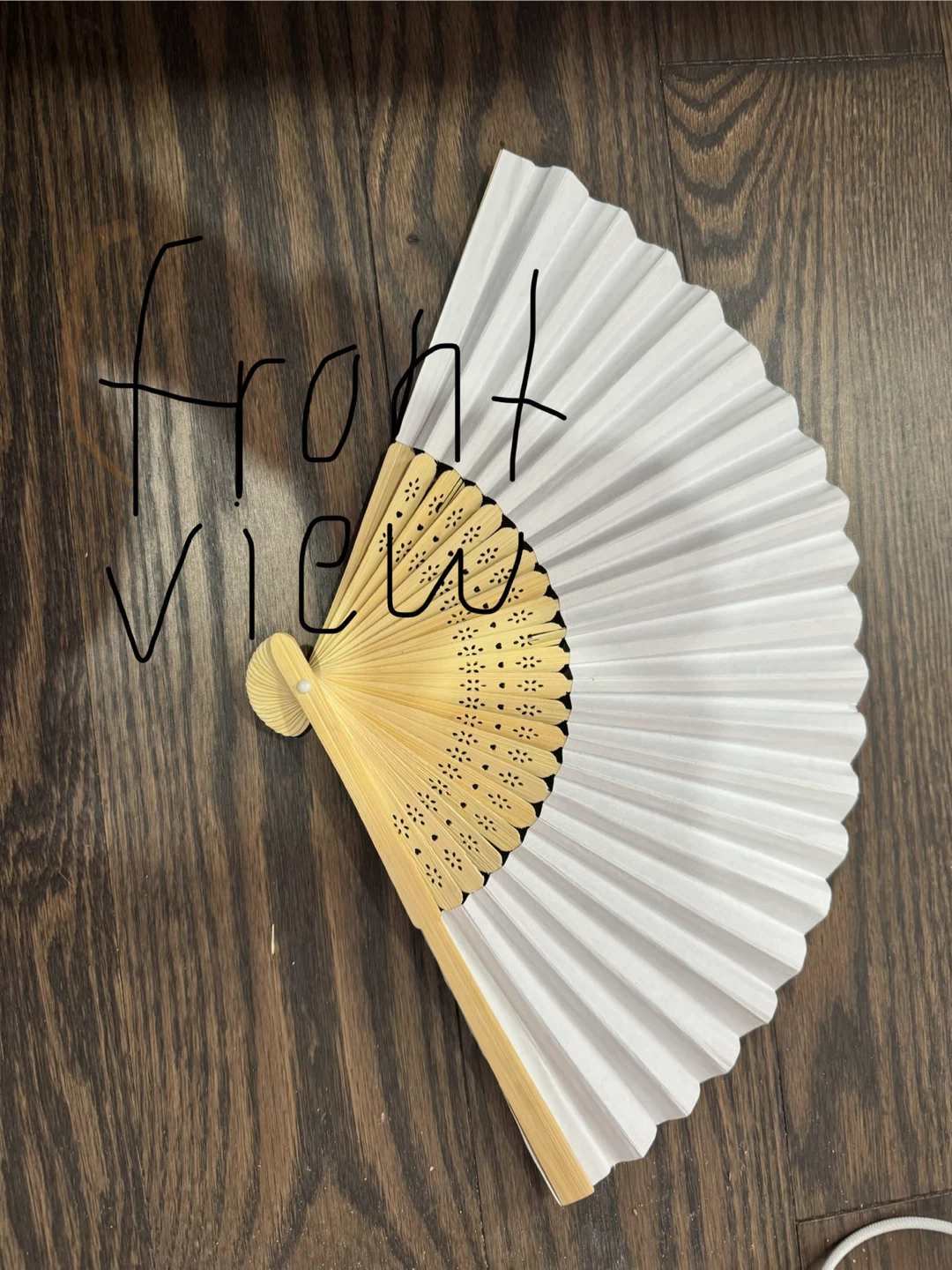 Handheld bamboo folding fan - photo 2