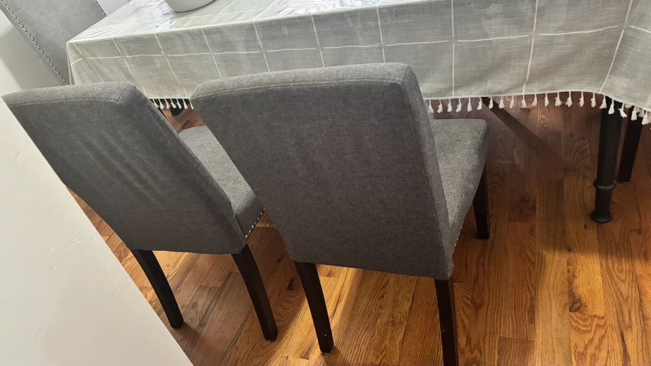Set of 2 Grey Upholstered Dining Chairs - photo 2