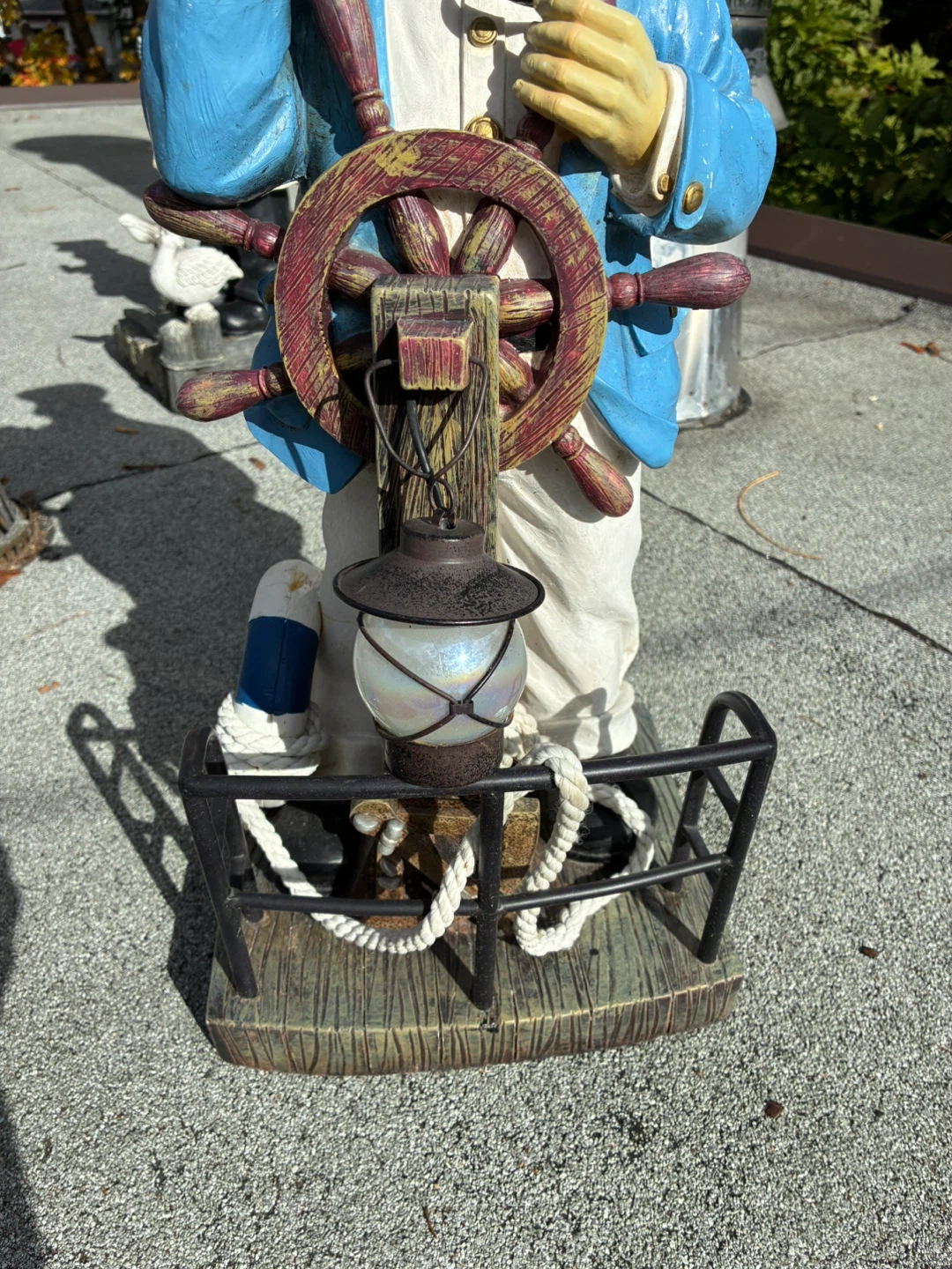 Pair Nautical Sea Captain Garden Statue 21.5" LED Solar Light - photo 2