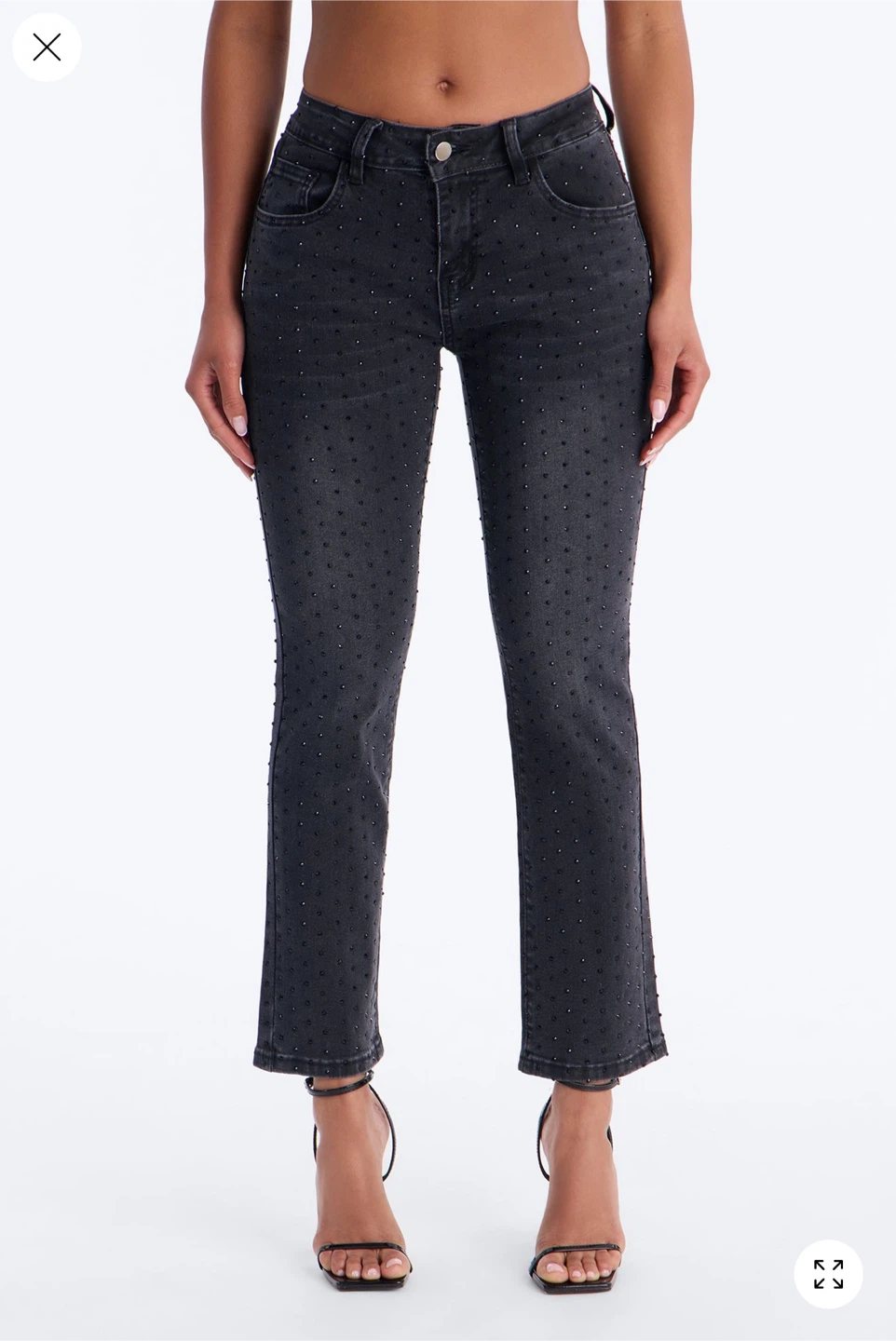 Black Studded Denim Jeans