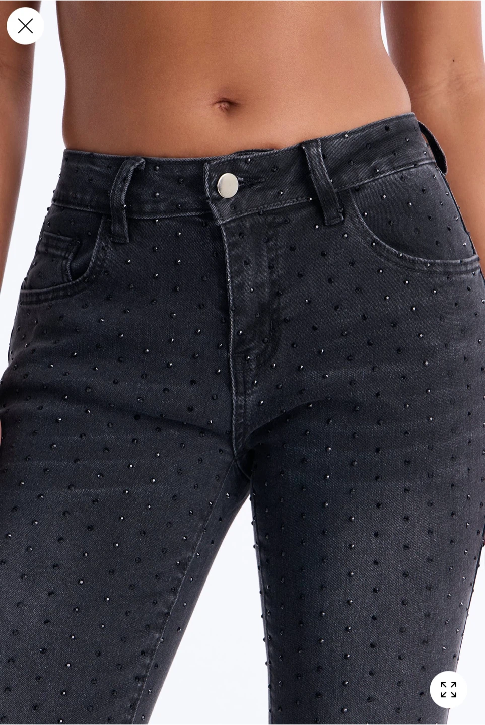 Black Studded Denim Jeans - photo 2