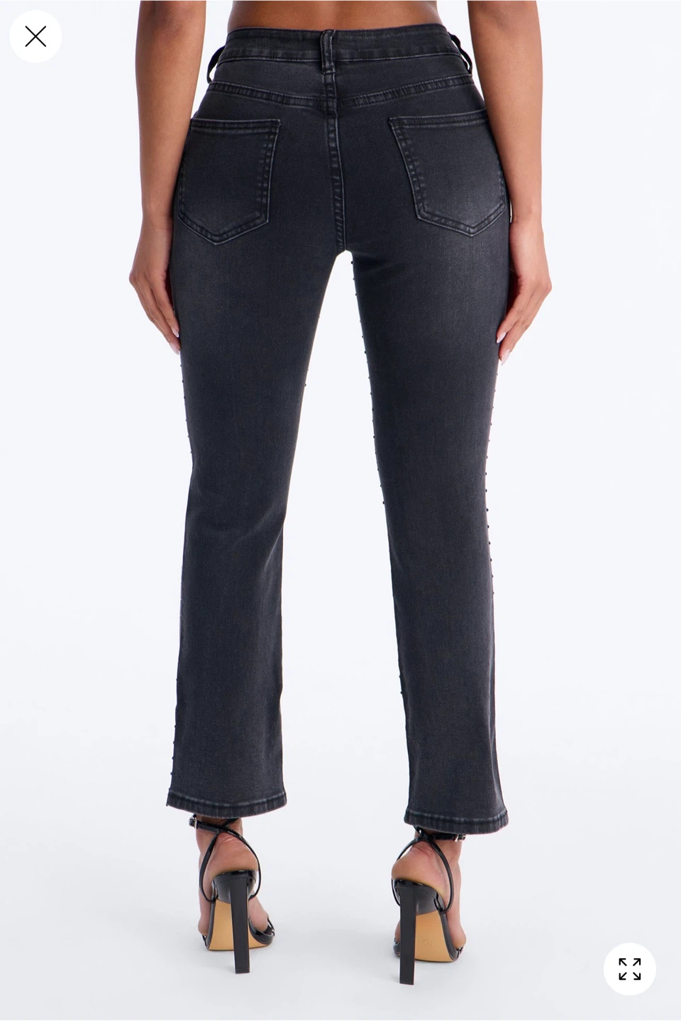 Black Studded Denim Jeans - photo 3