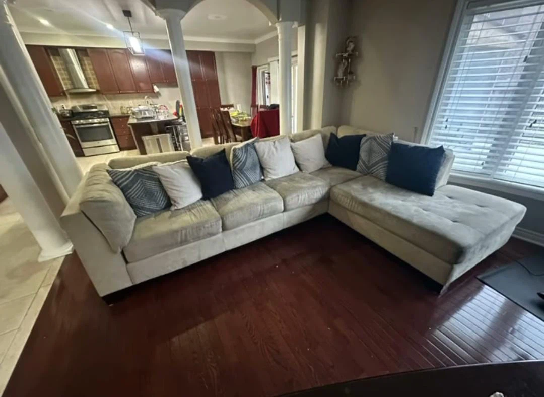 Beige Sectional Sofa with Chaise